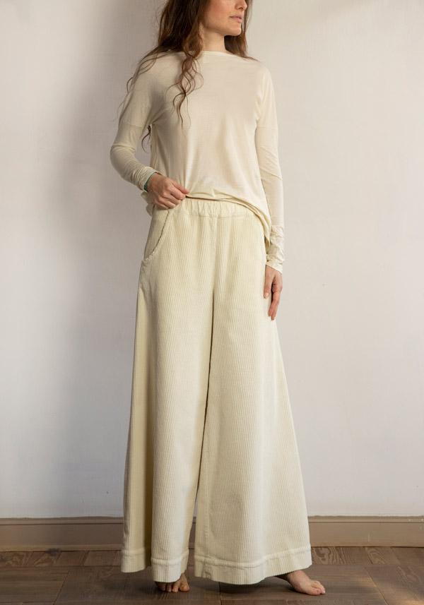 Rose & Lini BARBARA TANI COTTON “PANTS 457 V03” CORDUROY FLOUR Negozio