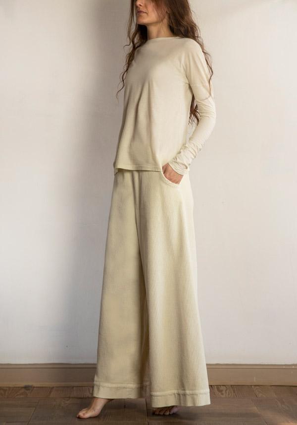 Rose & Lini BARBARA TANI COTTON “PANTS 457 V03” CORDUROY FLOUR Negozio