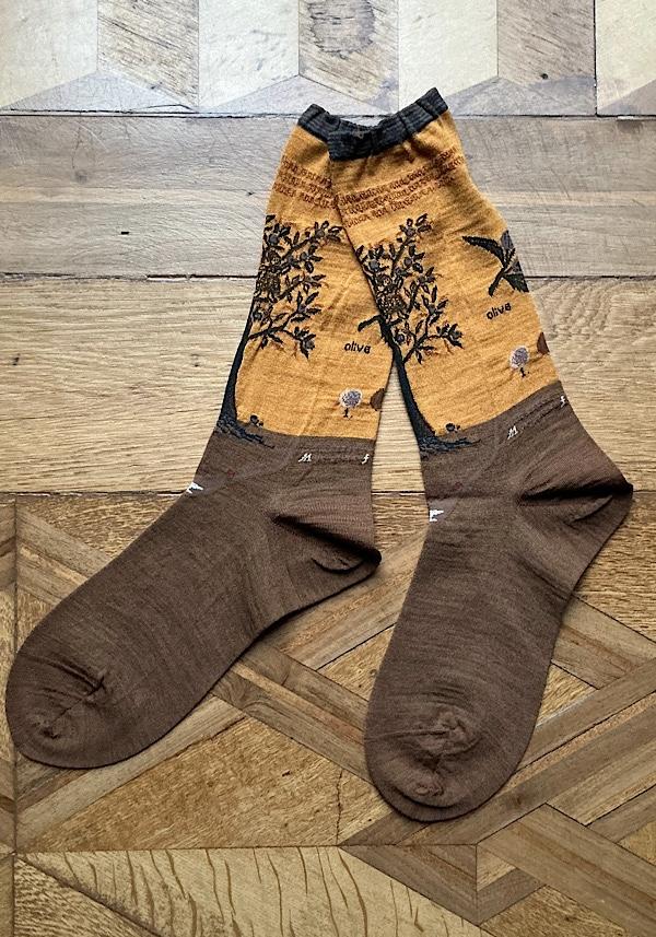 Rose & Lini ANTIPAST WOOL “OLIVE HARVEST” AM-790 SOCKS MUSTARD