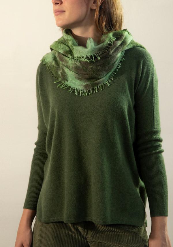 Rose & Lini LALAERRE CASHMERE “SCARF 20.16” GREEN Negozi Online