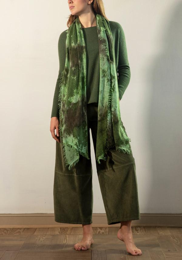 Rose & Lini LALAERRE CASHMERE “SCARF 20.16” GREEN Negozi Online