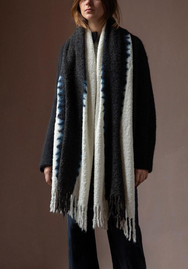 Rose & Lini SUZUSAN CASHMERE “SHAWL 0011” BLACK & NATURAL
