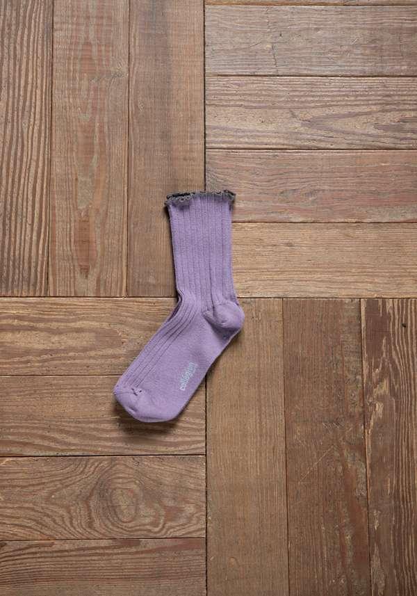 Rose & Lini COLLEGIEN “DELPHINE” RIBBED SOCKS GLYCINE Outlet