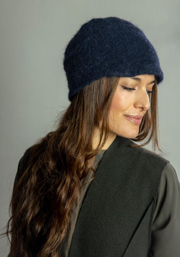 Rose & Lini THE GIRL AND THE GORILLA MOHAIR “VILMA” BLUE HAT In Vendita