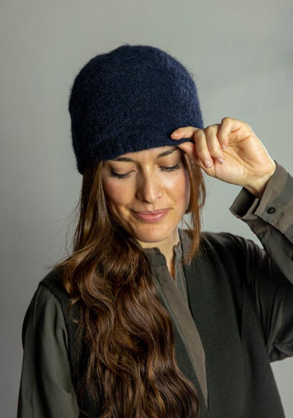 Rose & Lini THE GIRL AND THE GORILLA MOHAIR “VILMA” BLUE HAT In Vendita