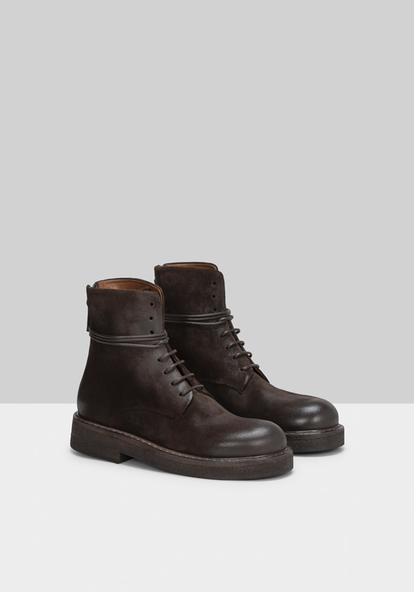 Rose & Lini MARSÈLL “PARRUCCA” SUEDE MORO ANKLE BOOTS Vendita Calda