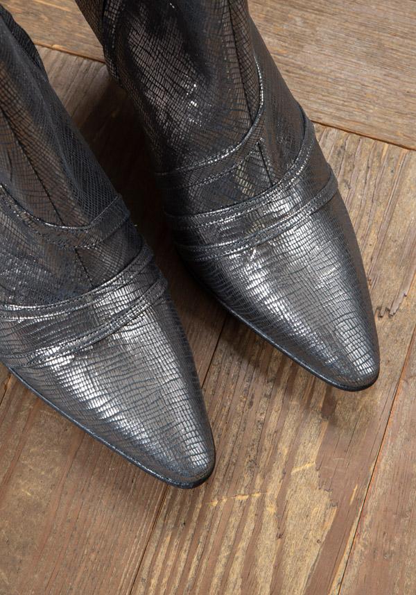 Rose & Lini ROSE’S ROSES “BELL” SILVER HEELED ANKLE BOOTS Saldi Di Fabbrica