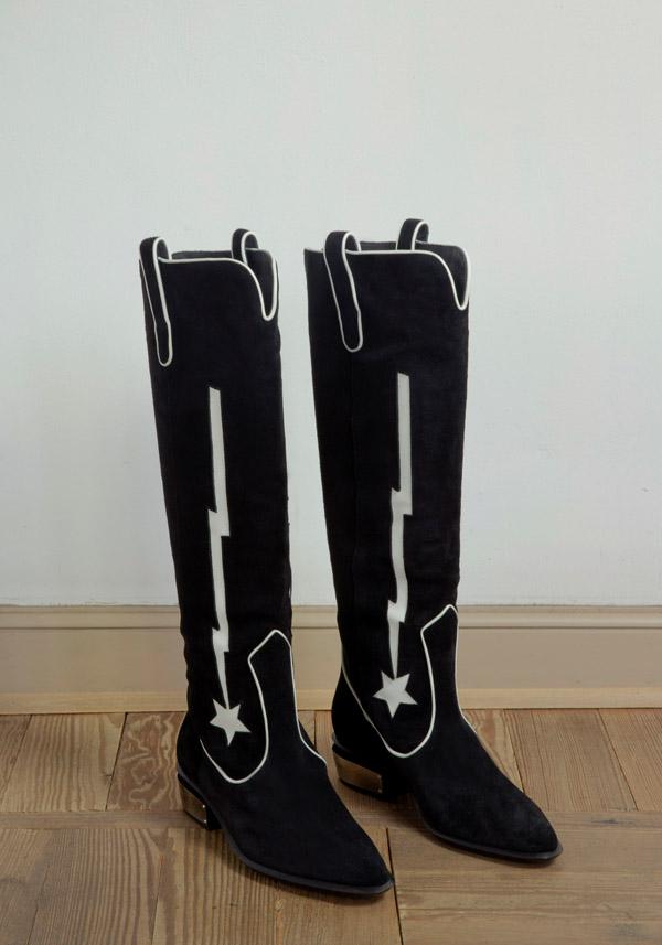 Rose & Lini KATE CATE SUEDE LEATHER “STELLA ROCK” BLACK BOOTS I Più Venduti