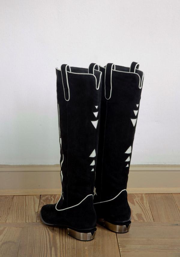 Rose & Lini KATE CATE SUEDE LEATHER “STELLA ROCK” BLACK BOOTS I Più Venduti
