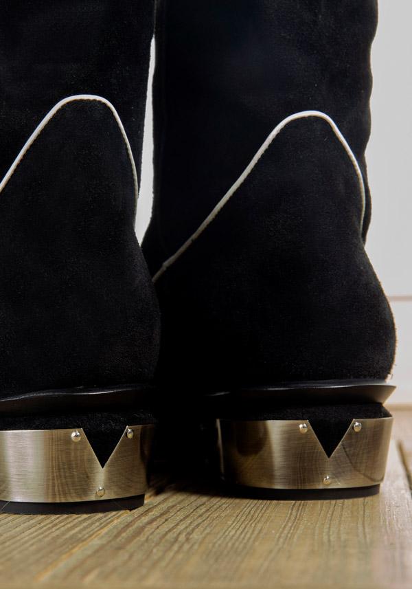 Rose & Lini KATE CATE SUEDE LEATHER “STELLA ROCK” BLACK BOOTS I Più Venduti