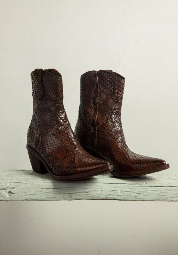 Rose & Lini FAUZIAN JEUNESSE “TEXANO 3886” CROCO GINGER TEXAS BOOT In Saldo