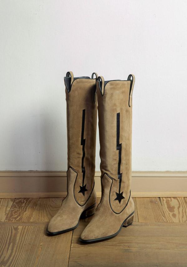 Rose & Lini KATE CATE SUEDE LEATHER “STELLA ROCK” BROWN BOOTS 2025
