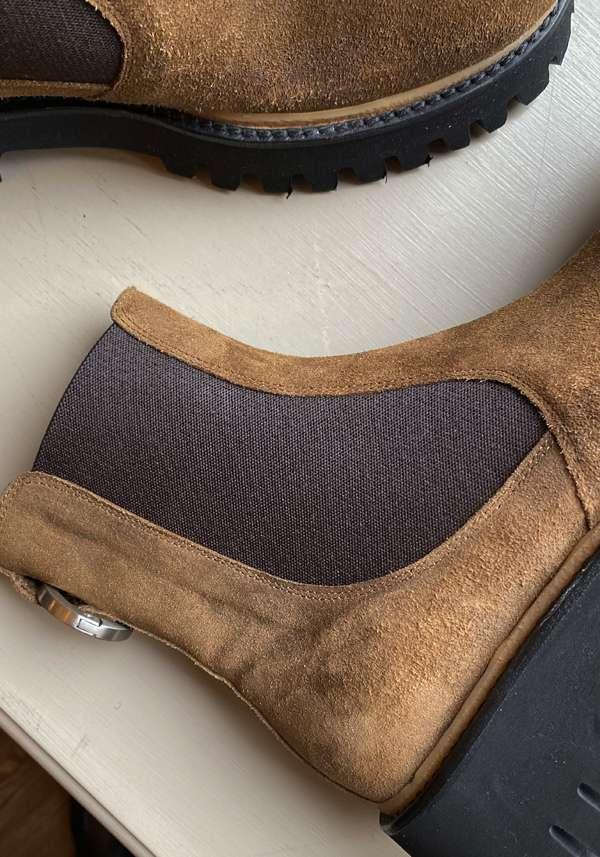 Rose & Lini ROCCO P. “TRONCHETTO 15630” SUEDE CARAMEL ANKLE BOOTS Italy