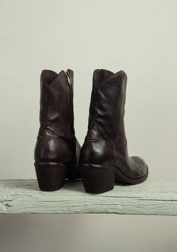 Rose & Lini FAUZIAN JEUNESSE “IGNIS” EBONY LEATHER TEXAS BOOT Italia