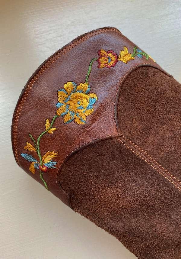 Rose & Lini FAUZIAN JEUNESSE “ROVESCIO” COCCO SUEDE TEXAN ANKLE BOOTS Qualità