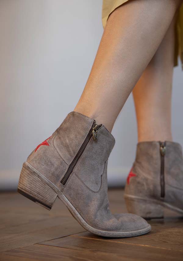 Rose & Lini FAUZIAN JEUNESSE “BOOT 3205” CORK SUEDE TEXAN ANKLE BOOTS Promozione