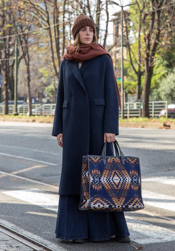 Rose & Lini BOBOUTIC WOOL NAVY LONG COAT “4778” Soddisfazione Garantita