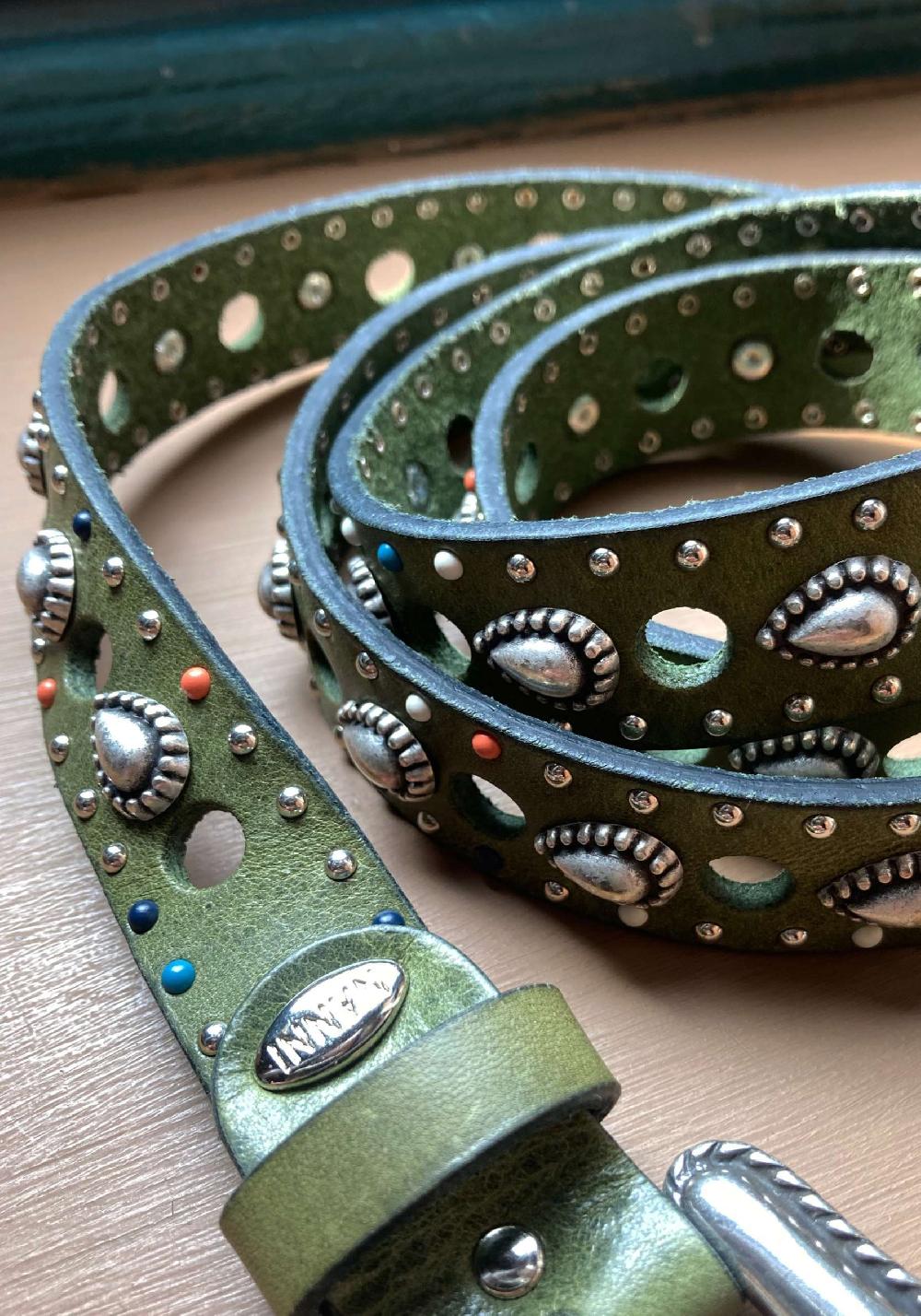 Rose & Lini NANNI MILITARY STUDDED LEATHER “BELT 336” Acquista Ora