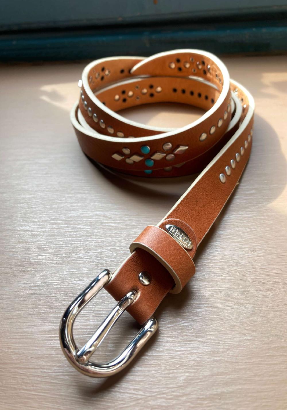 Rose & Lini NANNI GINGER STUDDED LEATHER “BELT 343” Promozione Limitata