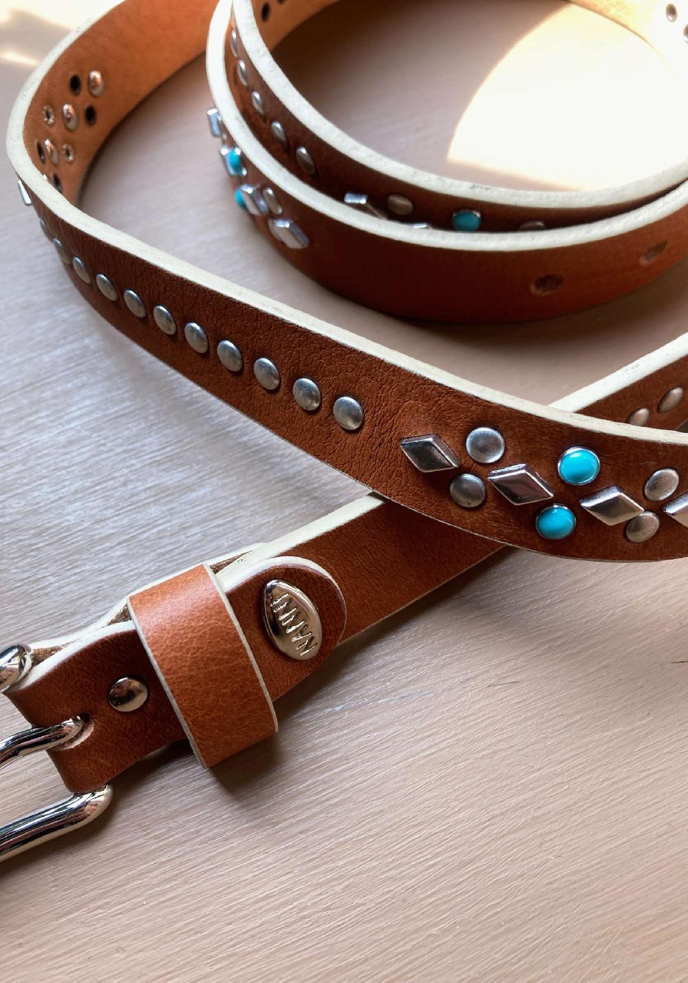 Rose & Lini NANNI GINGER STUDDED LEATHER “BELT 343” Promozione Limitata