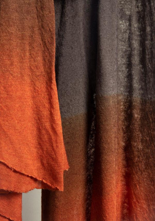 Rose & Lini FALIERO SARTI CASHMERE & SILK “BIANCA” ORANGE & BROWN SCARF Economico