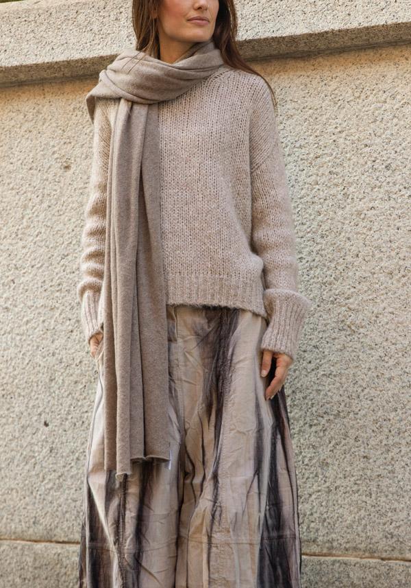 Rose & Lini FALIERO SARTI CASHMERE & WOOL “DUDI” TAUPE SCARF Vendite Flash