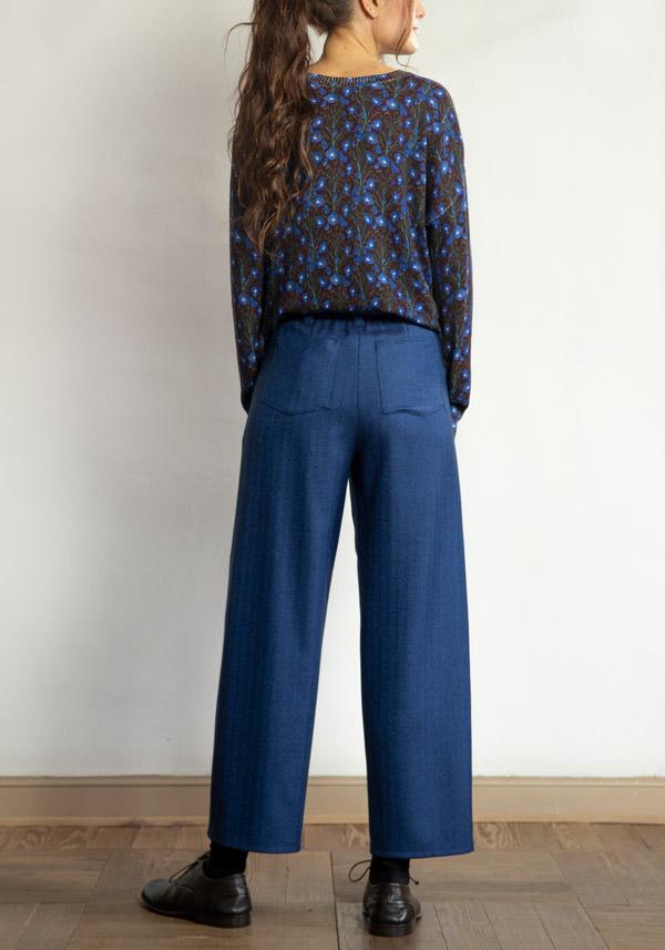 Rose & Lini BARBARA TANI WOOL “PANTS 462 LANA” BLUE Moda