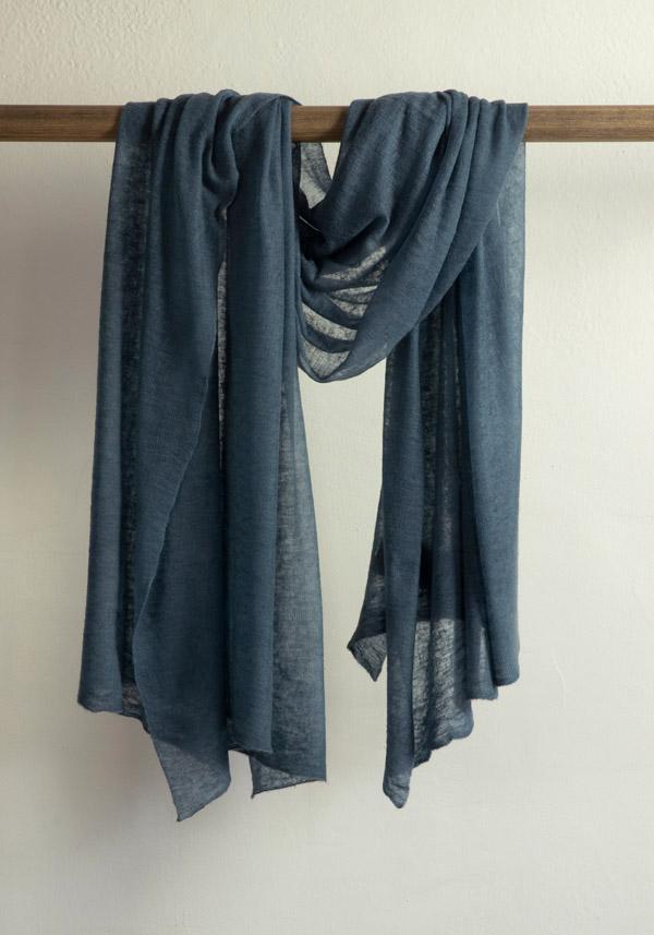 Rose & Lini MIRROR IN THE SKY CASHMERE “CLOUD KNITTED PLAIN” STORM SHAWL Italy