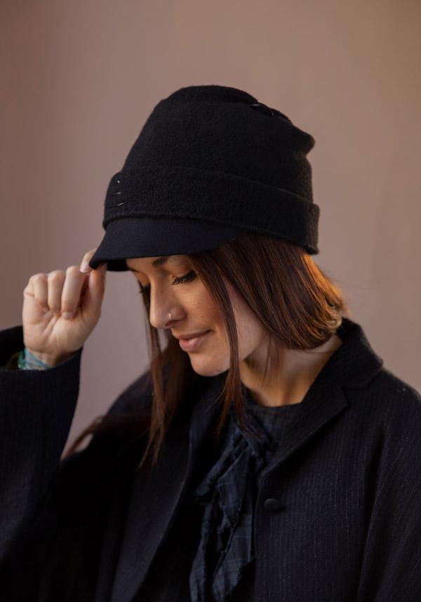 Rose & Lini YESEY “MINI FBI” BLACK WOOL HAT