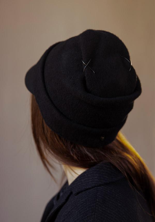 Rose & Lini YESEY “MINI FBI” BLACK WOOL HAT Promozione Limitata
