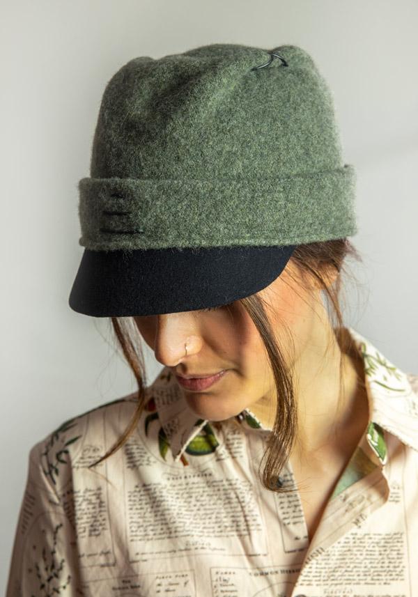 Rose & Lini YESEY “MINI FBI” GREEN WOOL HAT Fino Al -60%