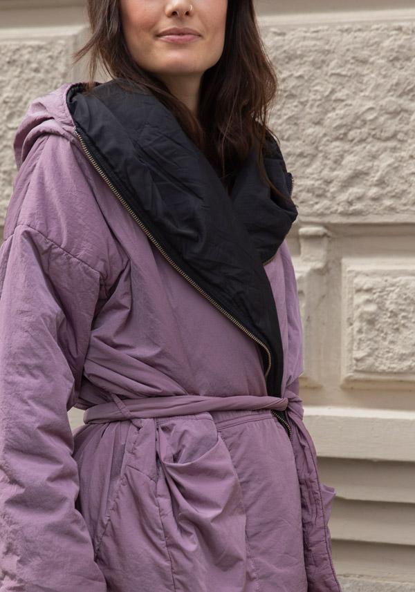 Rose & Lini KIMONORAIN REVERSIBLE “BASIC” JACKET POWDER & BLACK Hotsell