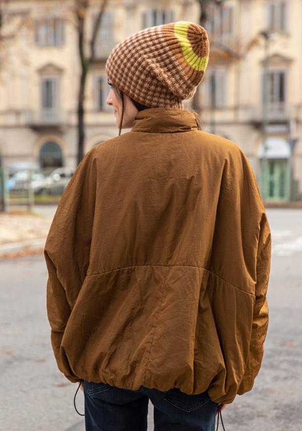 Rose & Lini KIMONORAIN REVERSIBLE “KIMONO HOODIE” JACKET TOFFEE & BLACK Saldi Di Fabbrica