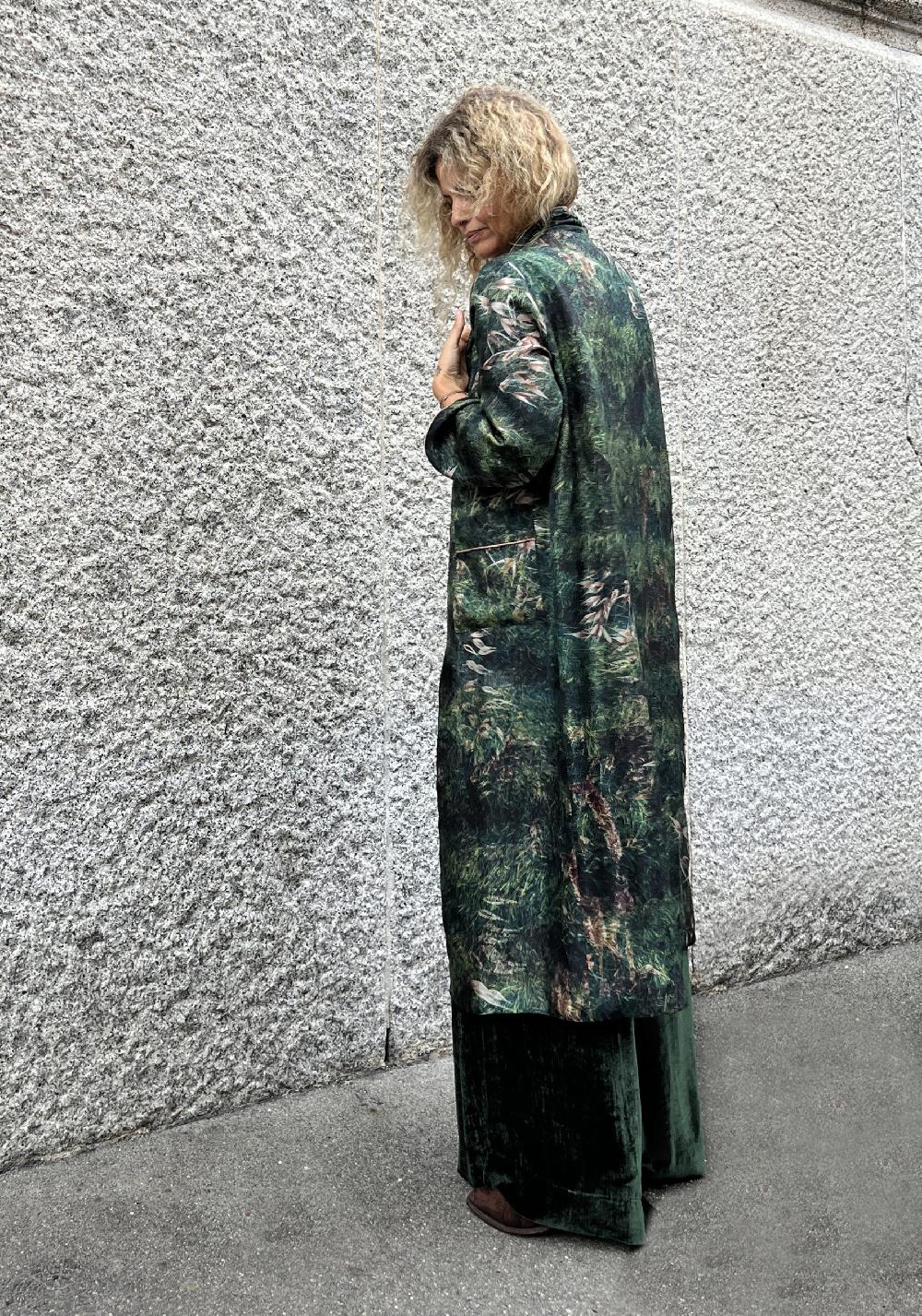 Rose & Lini BOKJA SILK “ROBE” REVERSIBLE GARDEN KIMONO Italy