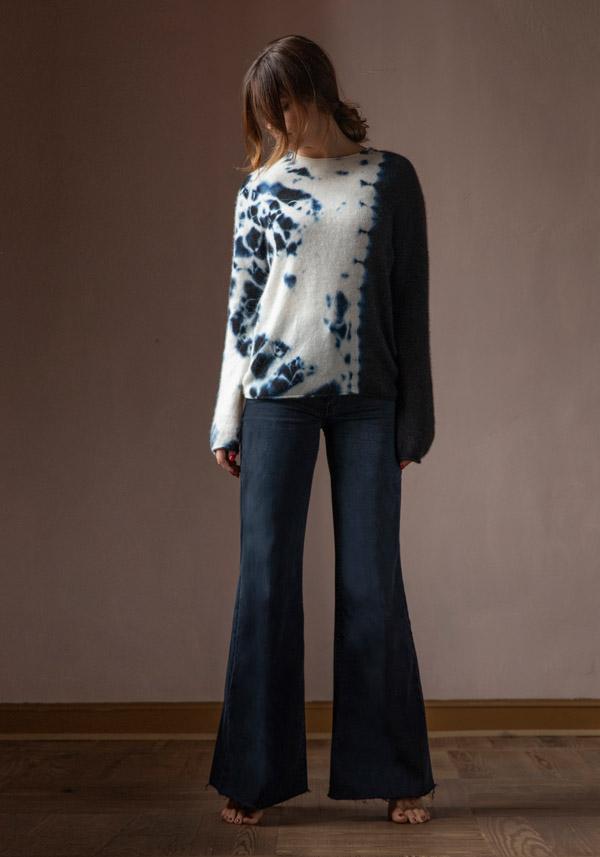 Rose & Lini SUZUSAN CASHMERE “PULL 3028” BLACK & NATURAL Qualità