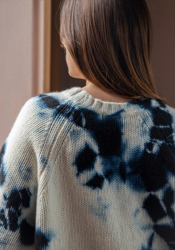 Rose & Lini SUZUSAN CASHMERE “PULL 3083” BLACK & NATURAL Vendita calda