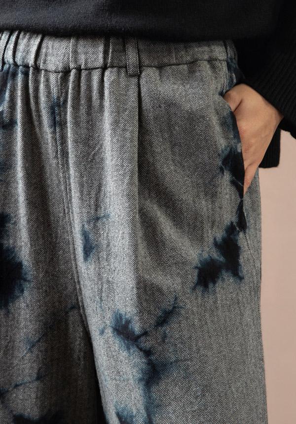 Rose & Lini SUZUSAN WOOL & CASHMER “PANTS 5041” BLACK & GREY Pezzi Unici