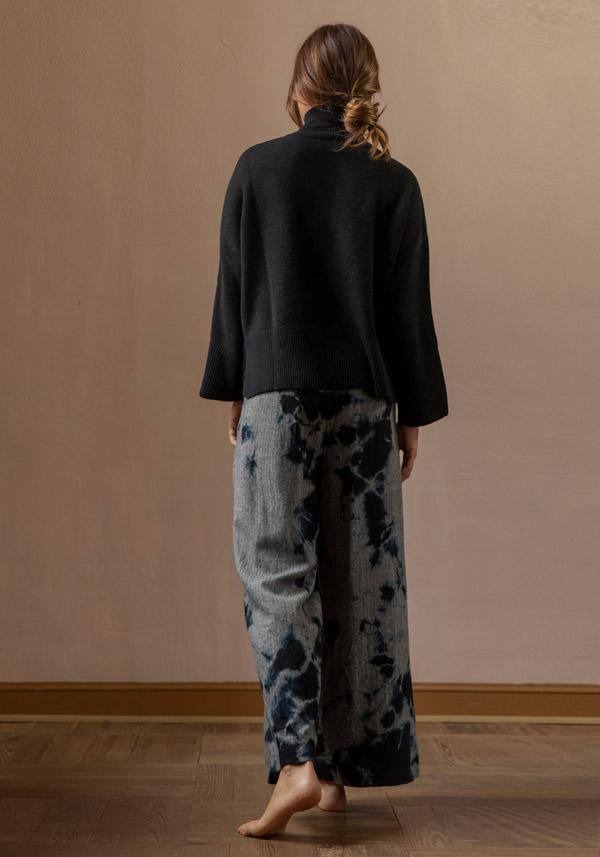 Rose & Lini SUZUSAN WOOL & CASHMER “PANTS 5041” BLACK & GREY Pezzi Unici