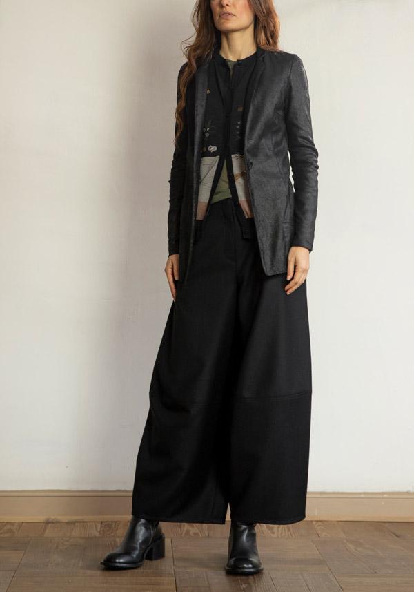 Rose & Lini BARBARA TANI WOOL “PANTS 465 LANA” BLACK Negozi Online
