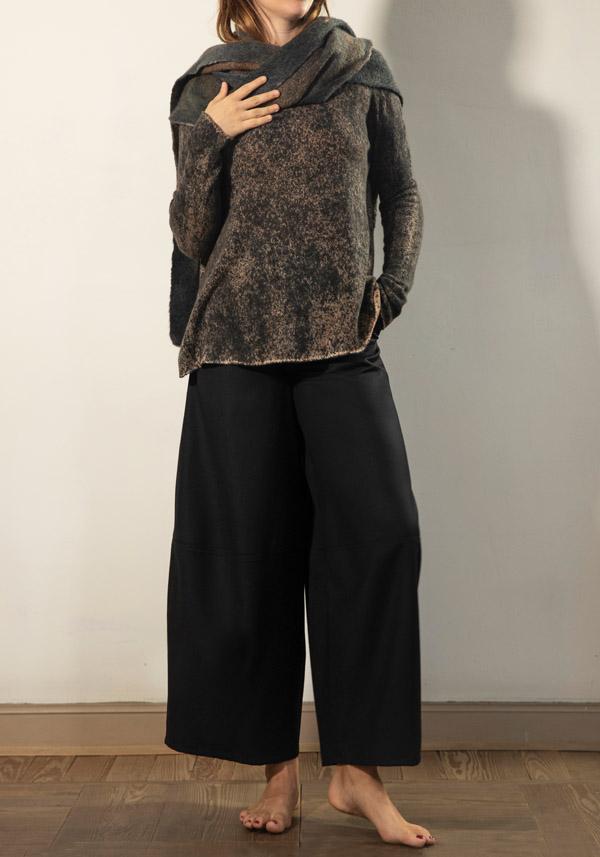 Rose & Lini BARBARA TANI WOOL “PANTS 465 LANA” BLACK Negozi Online