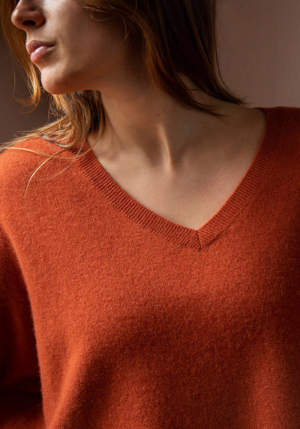 Rose & Lini ABSOLUT CASHMERE “PONCHO CAMILLE” CINNAMON Sottocosto