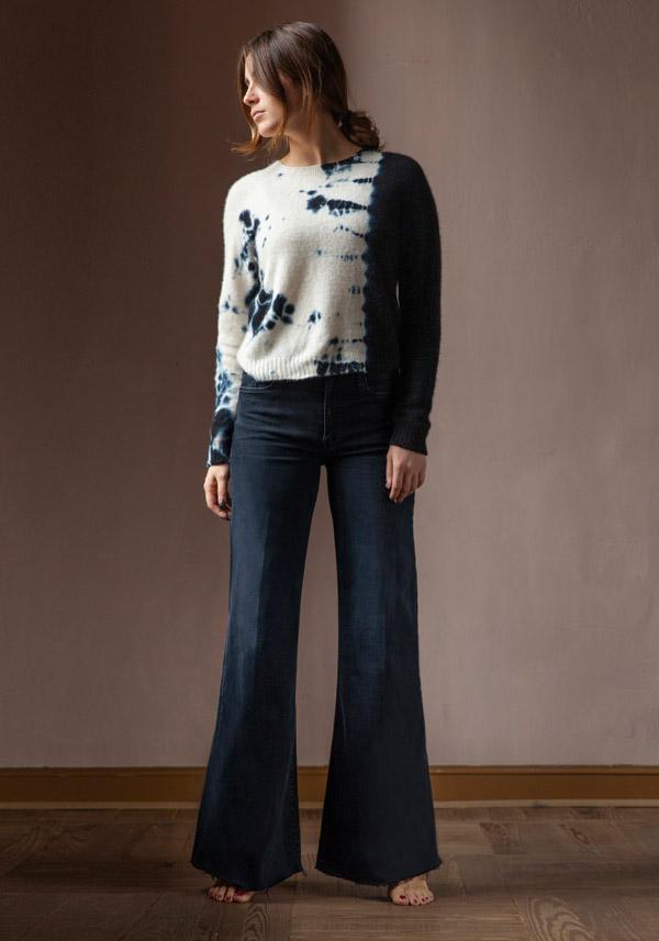 Rose & Lini SUZUSAN CASHMERE “PULL 3027” BLACK & NATURAL Convenienza