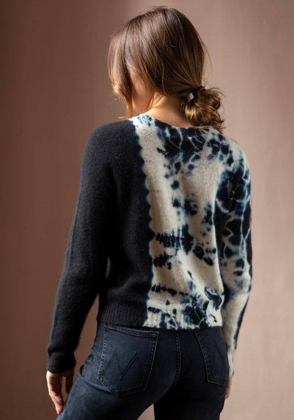 Rose & Lini SUZUSAN CASHMERE “PULL 3027” BLACK & NATURAL Convenienza