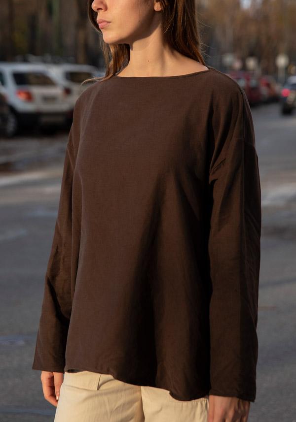 Rose & Lini RISA NAKAMURA COTTON “TOP F” BROWN Sconto