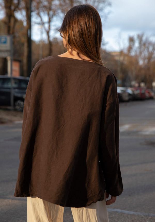 Rose & Lini RISA NAKAMURA COTTON “TOP F” BROWN Sconto