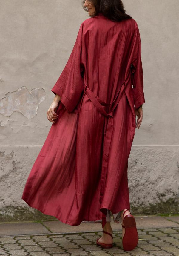 Rose & Lini THE ROSE IBIZA SILK “GOWN KIMONO” BRICK RED Online