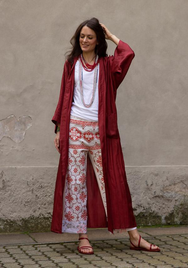 Rose & Lini THE ROSE IBIZA SILK “GOWN KIMONO” BRICK RED Online