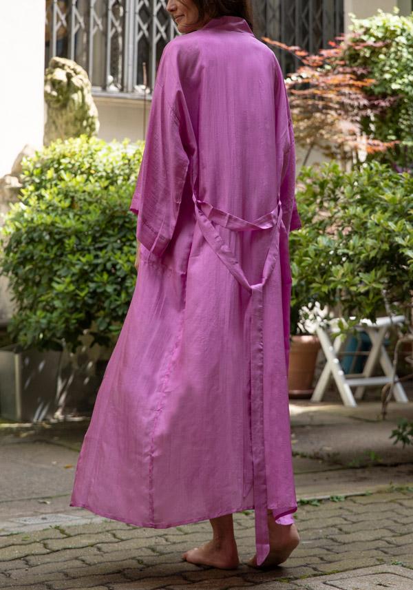 Rose & Lini THE ROSE IBIZA SILK “GOWN KIMONO” HOT PINK Rilascio limitato
