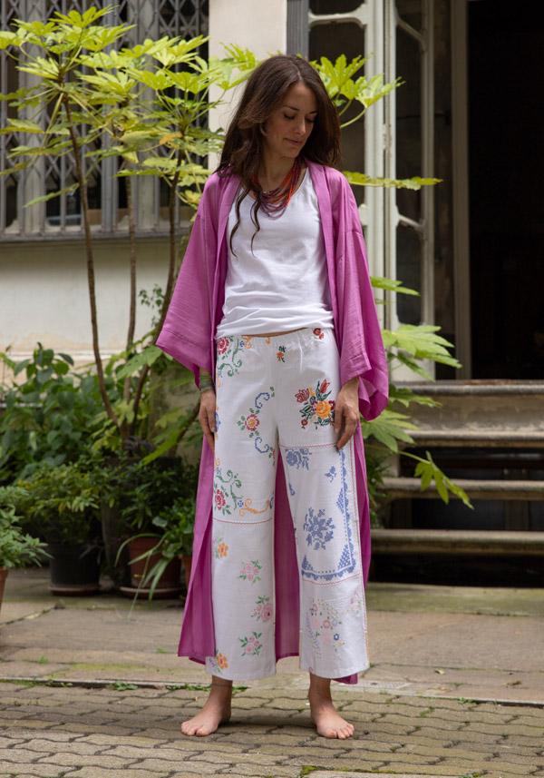 Rose & Lini THE ROSE IBIZA SILK “GOWN KIMONO” HOT PINK Rilascio limitato