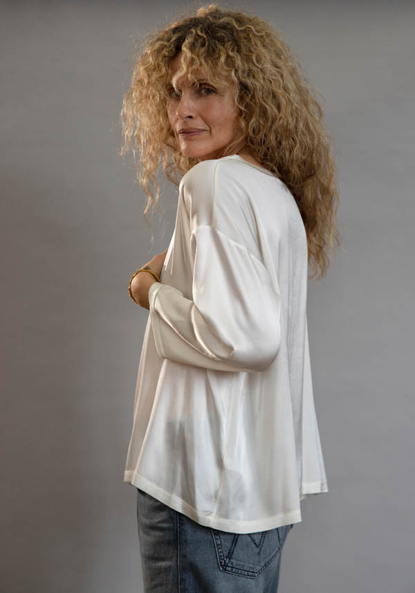 Rose & Lini INBACX SILK “MALTA” WHITE SHIRT Vendita Calda
